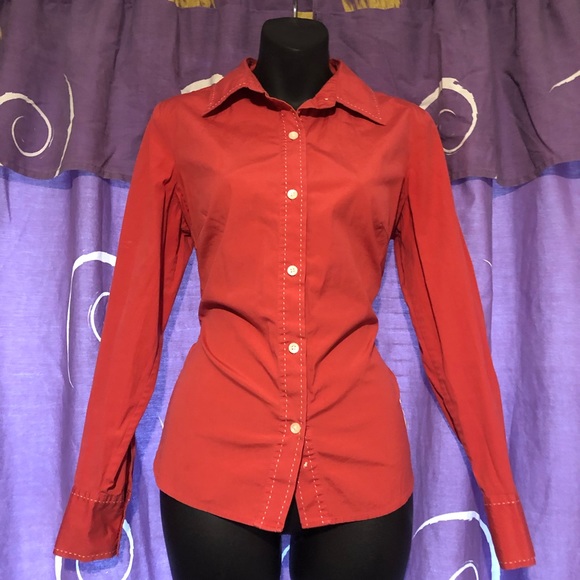 Peach color / Gap  long sleeve women shirt - Picture 2 of 4